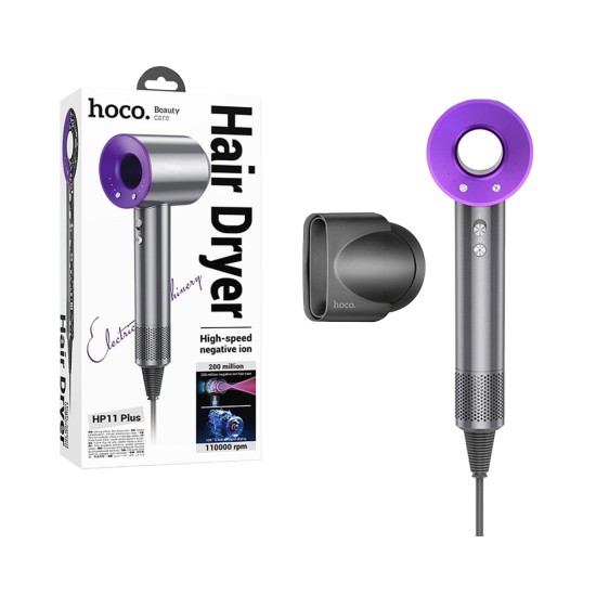 Secador de Cabelo Hoco HP11 Plus High Speed Negative Ion Roxo Secador de Cabelo Hoco HP11 Plus High Speed Negative Ion Roxo